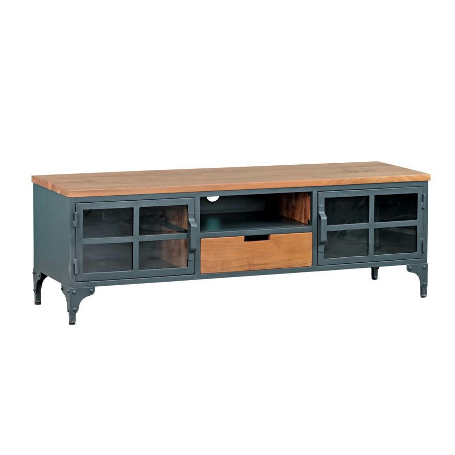 GARAGE - Meuble TV en métal et manguier