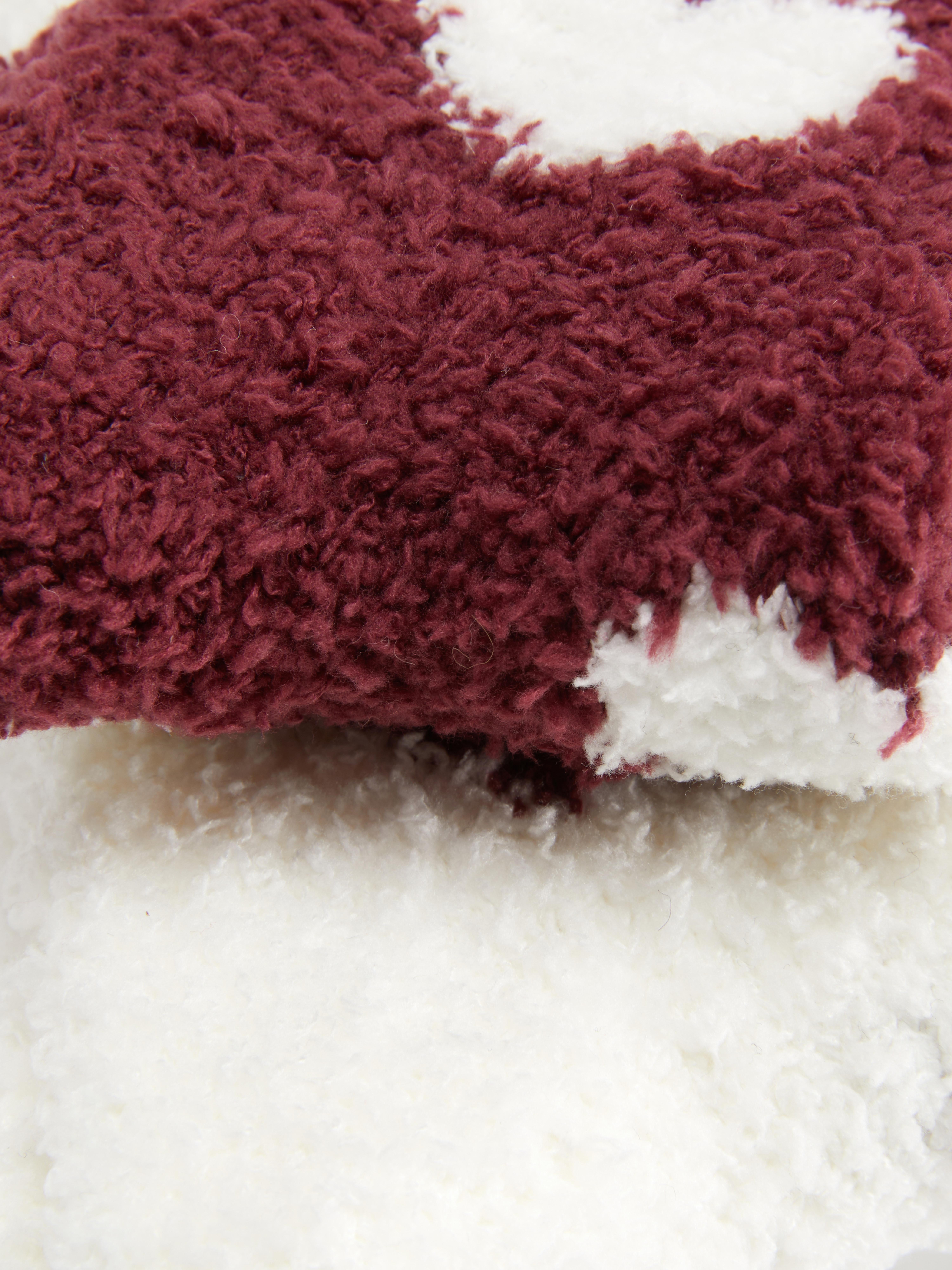 2pk Fluffy Heart Socks