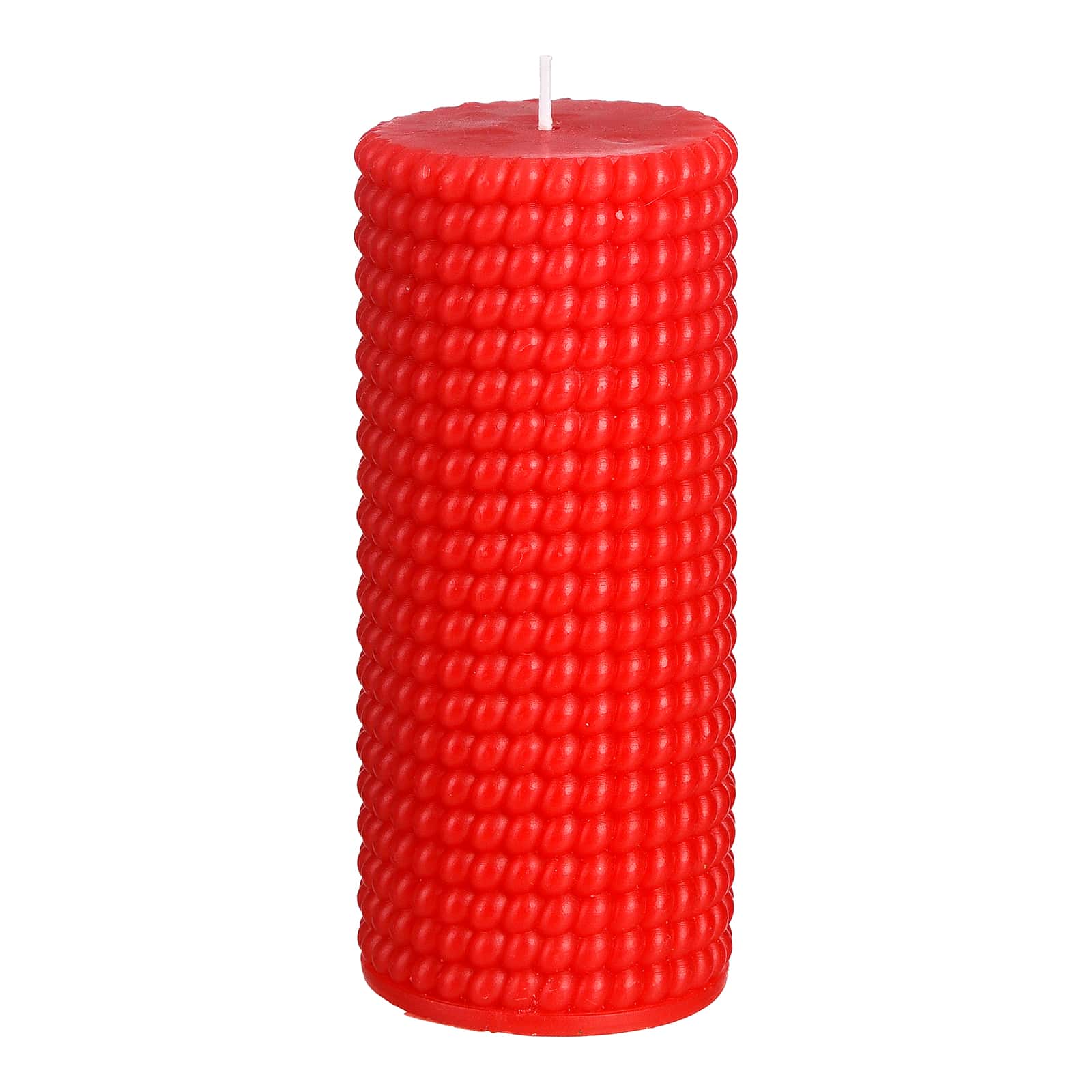 Stumpenkerze Knoten Rot, ⌀ 6.5 cm, H 150 mm
