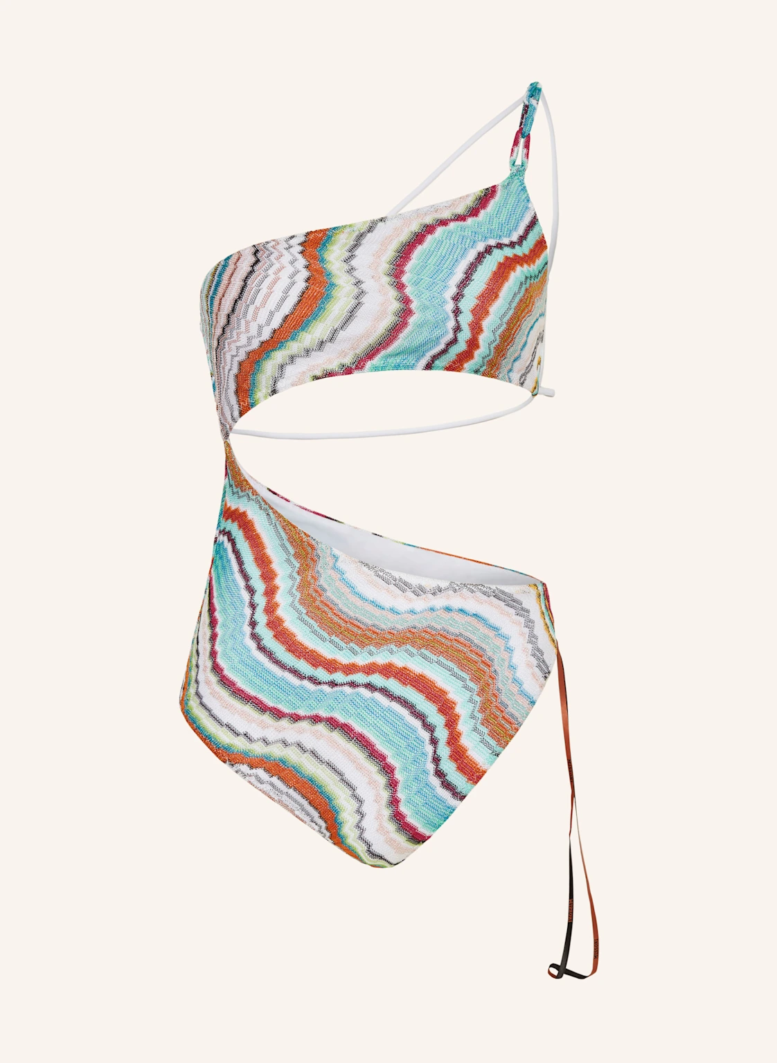 MISSONI One-Shoulder-Badeanzug mit Glitzergarn