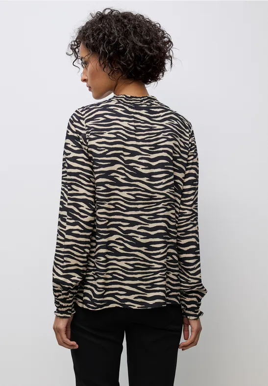 Print-Bluse mit Smok-Details
