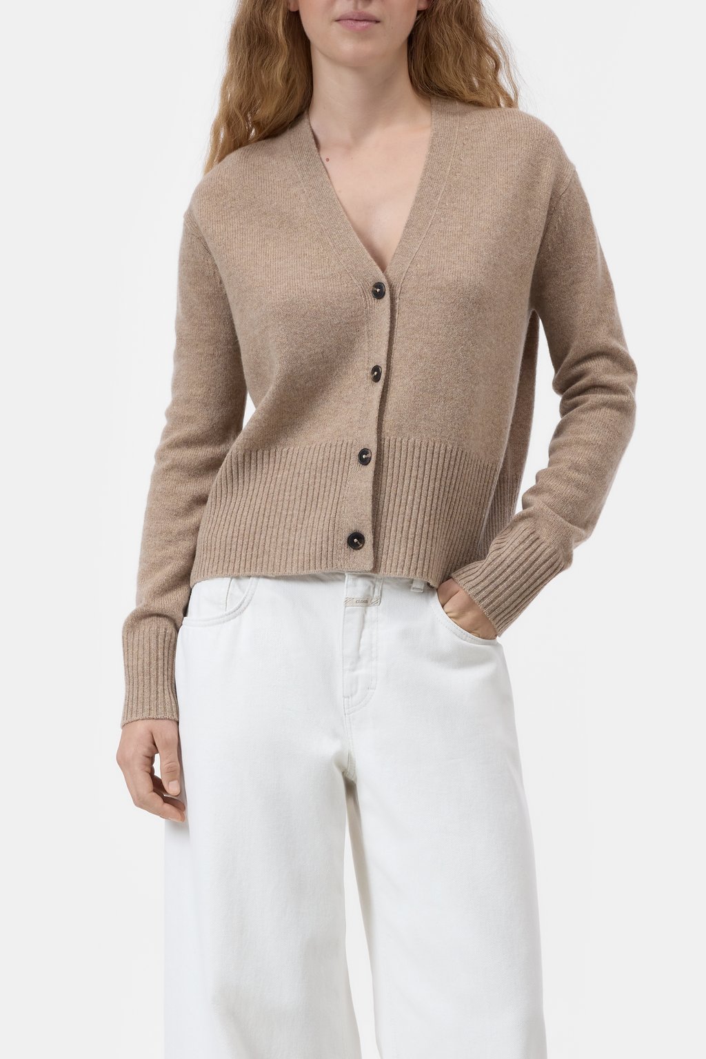V-Ausschnitt Cardigan aus Wolle