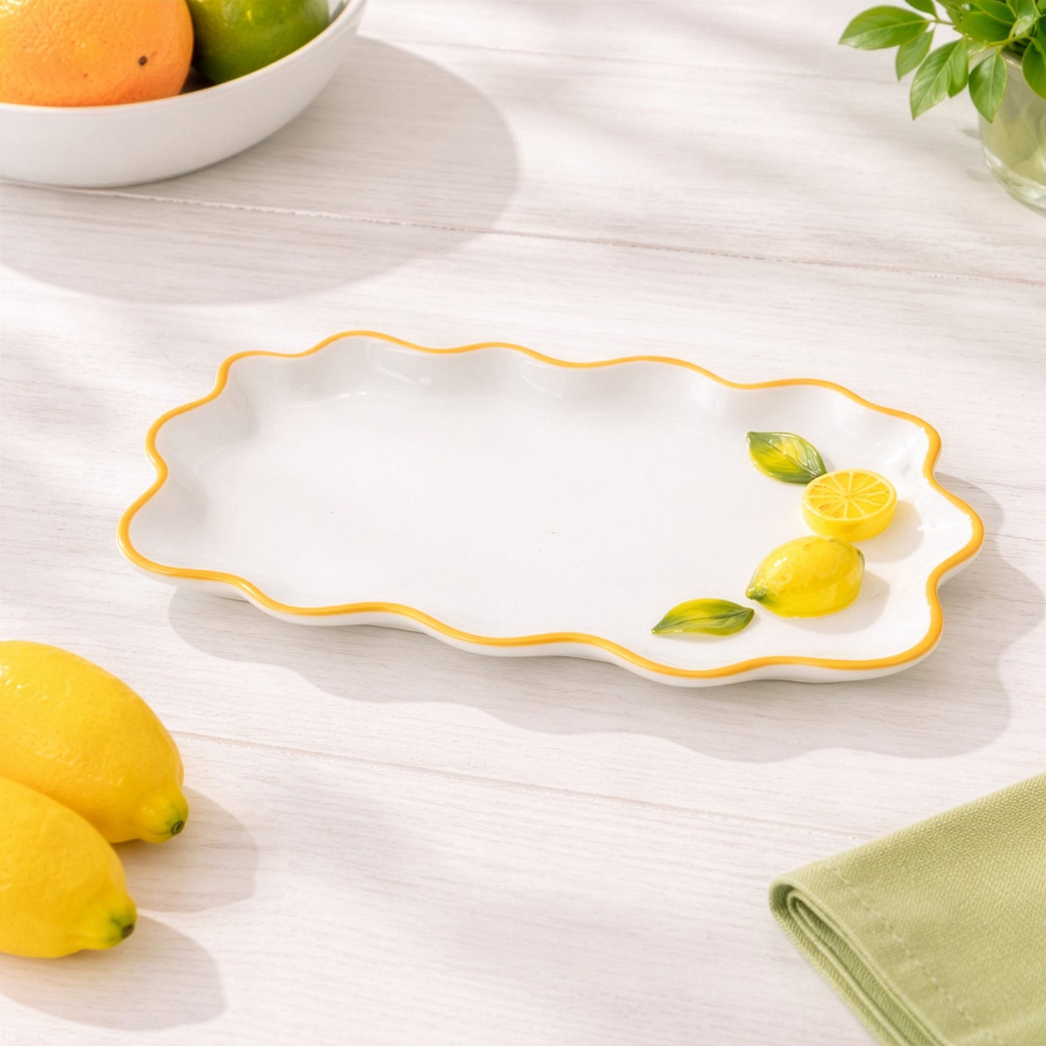 Piatto da portata 24x15 cm ceramica Limoni