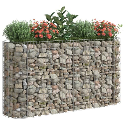NNEVL Gabion Raised Bed Galvanised Iron 190x50x100 cm