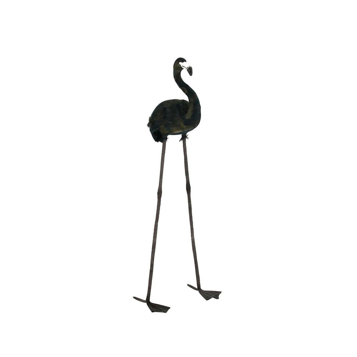 FLAMINGO - Flamant en plumes d'oie noires H105cm