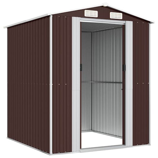 NNEVL Garden Shed Dark Brown 192x191x223 cm Galvanised Steel