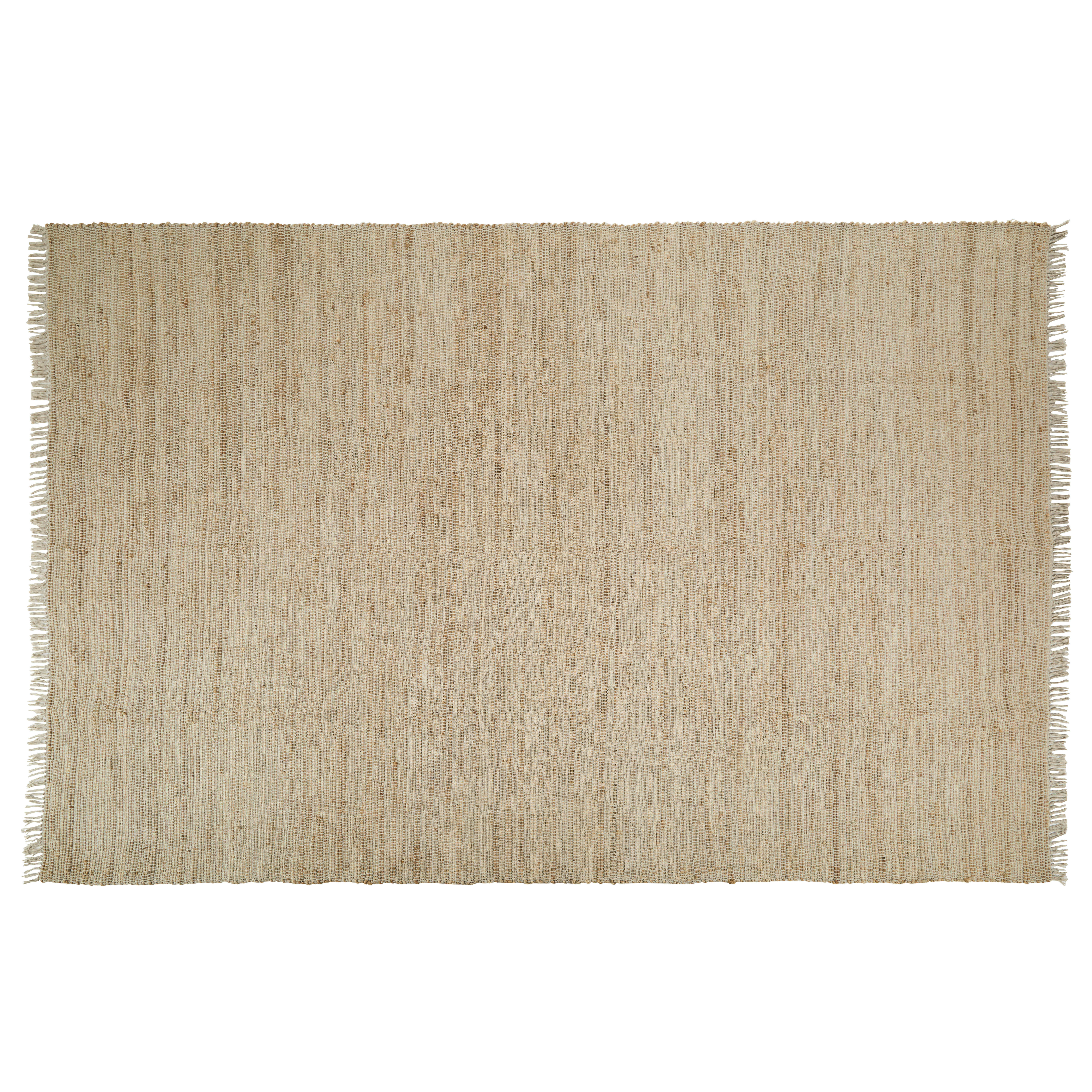 LODGE - Grand tapis tissé main en jute à franges 250x350