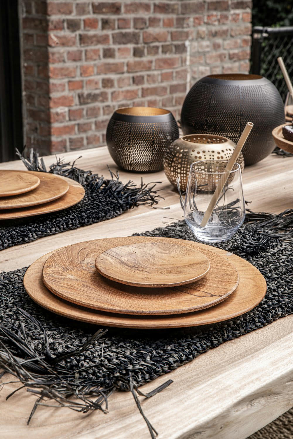 TEAK ROOT - Assiette en bois de teck naturel grande