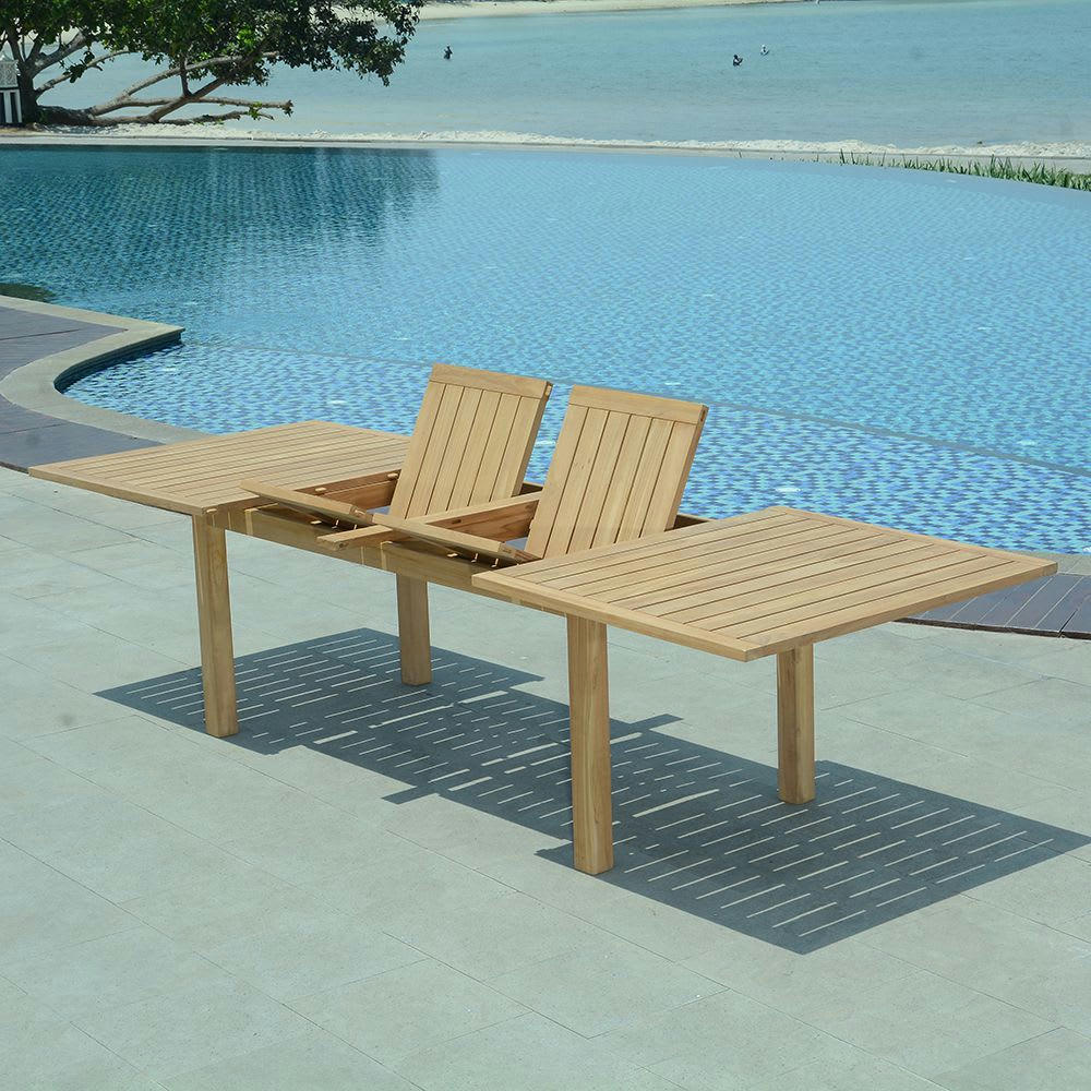 CONSTANTINE XL - Table de jardin extensible en teck massif L200/300