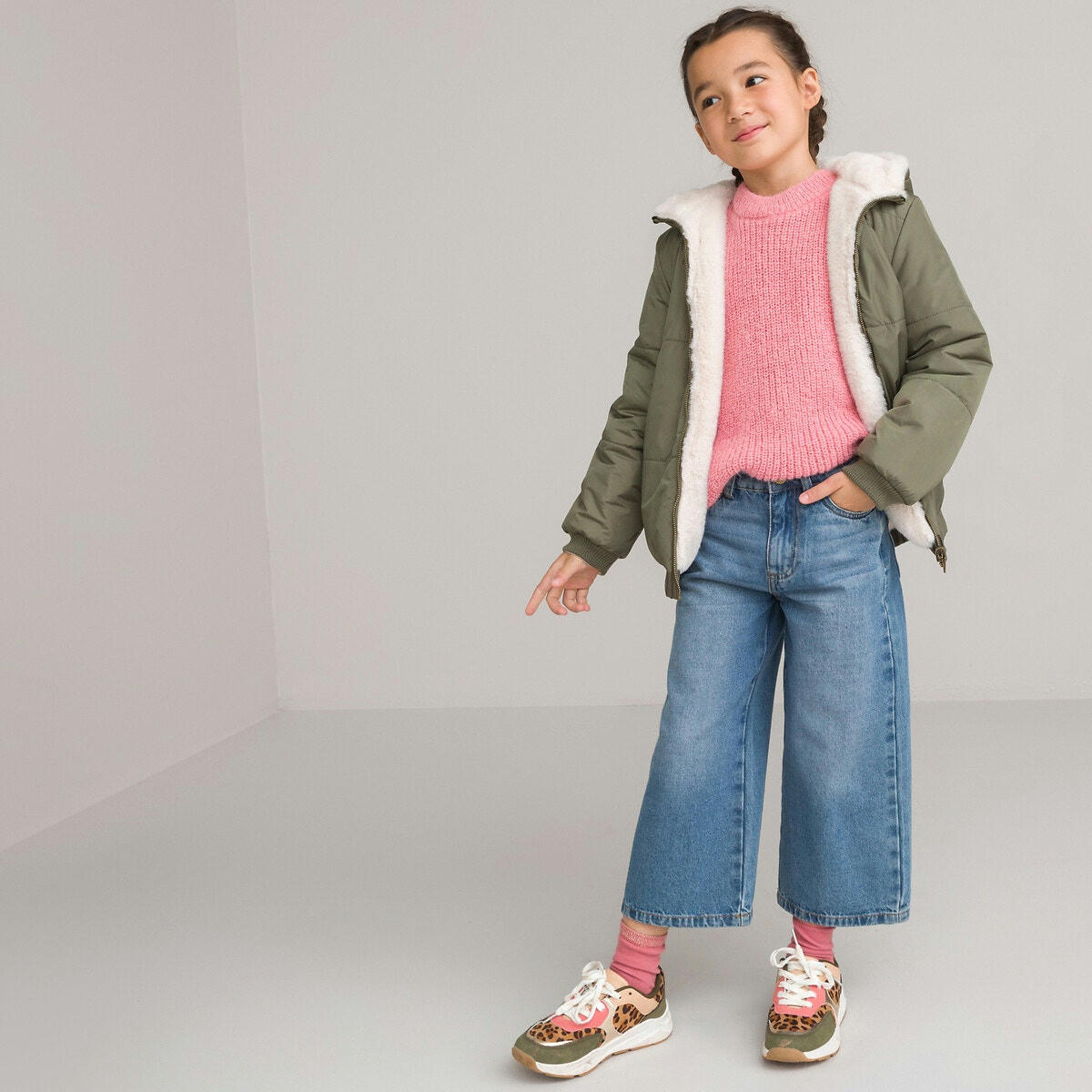 Veste chaude à capuche réversible