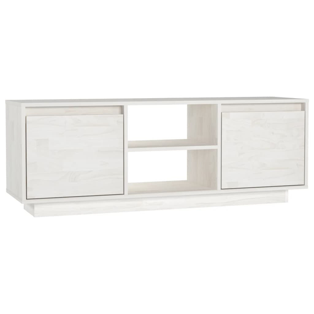 Szafka Pod Telewizor RTV Komoda Drewniana Biała 110x30x40 cm