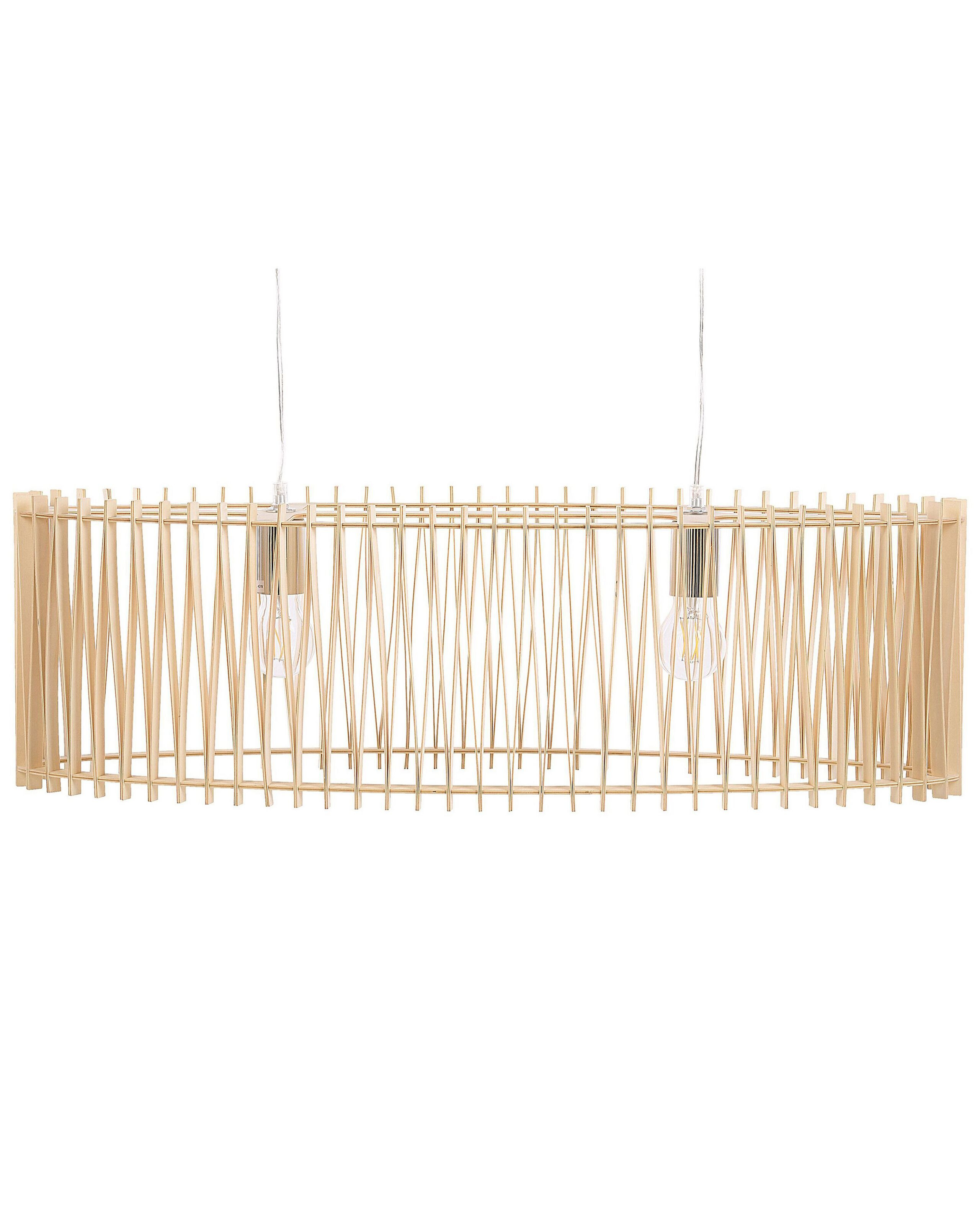 Lampa wisząca MDF jasne drewno