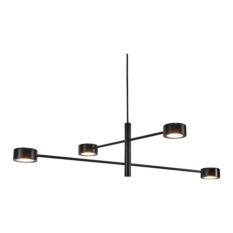 Nordlux Clyde Kroonluchter - 4-lichts LED Stepdim - 2700K - Zwart
