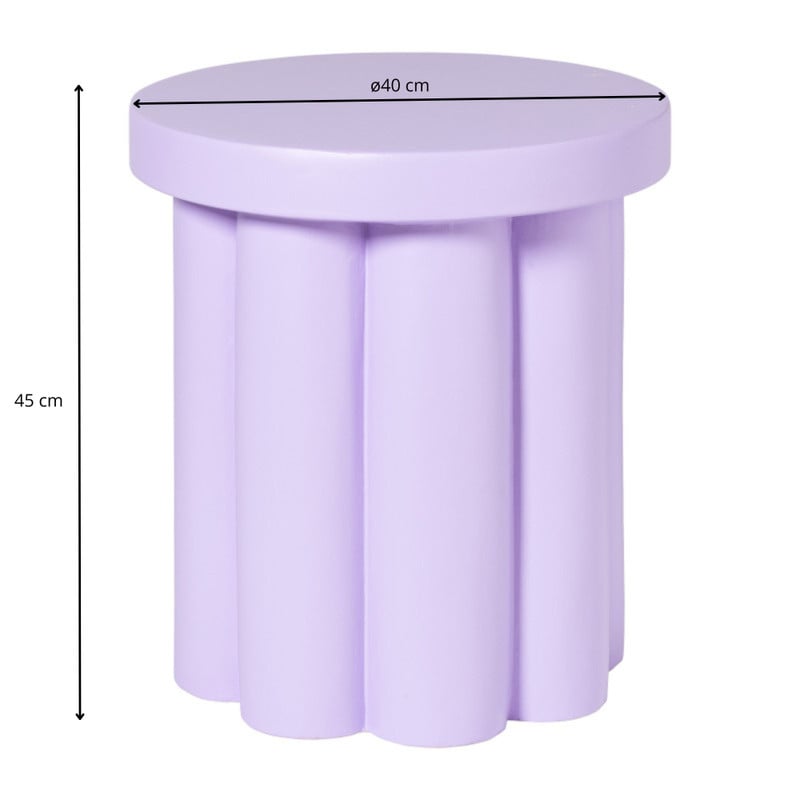 Bijzettafel Malmo - lila - &Oslash;40x45 cm