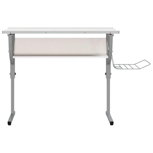 NNEVL Craft Desk White and Grey 110x53x(58-87) cm Engineered Wood and Steel