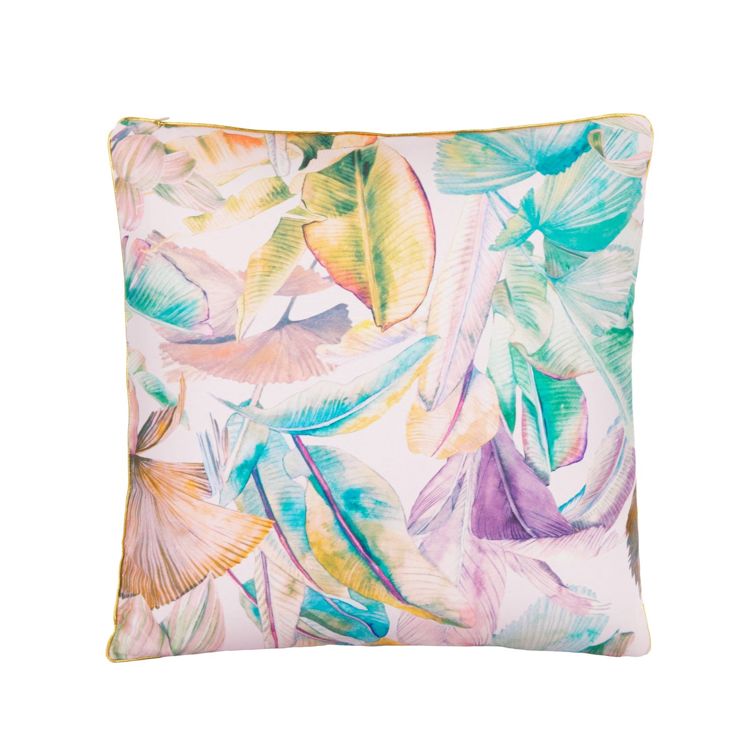 Cuscino divano 45x45 cm foglie acquerello