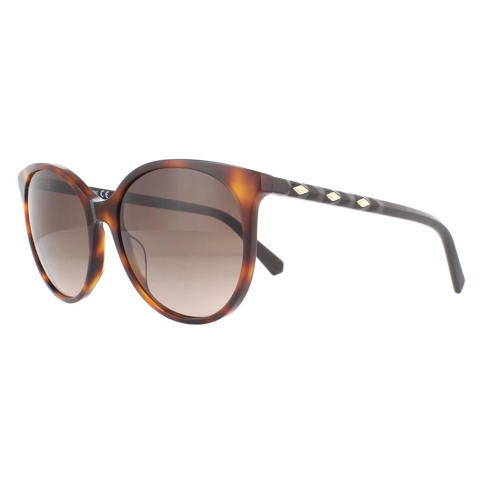 Swarovski Round Dark Havana Brown Gradient Sunglasses