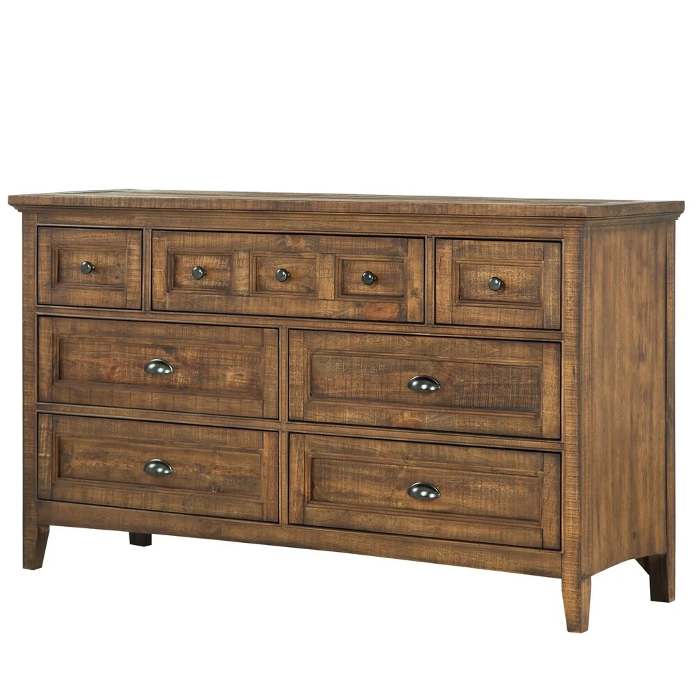 Bay Creek Traditional Toasted Nutmeg Seven Drawer Dresser