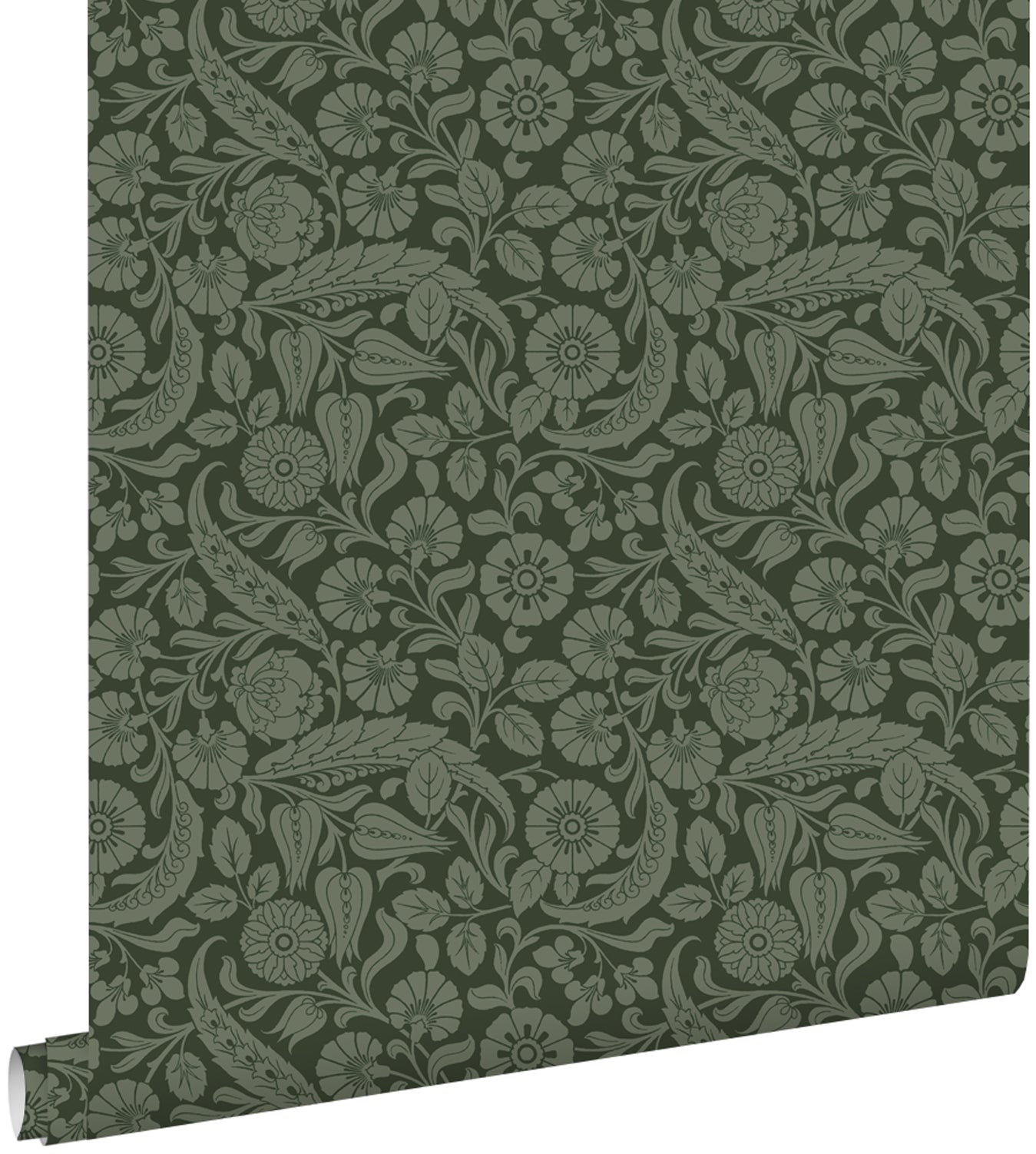 ESTAhome behang bloemmotief donkergroen - 53 cm x 10.05 m - 139787