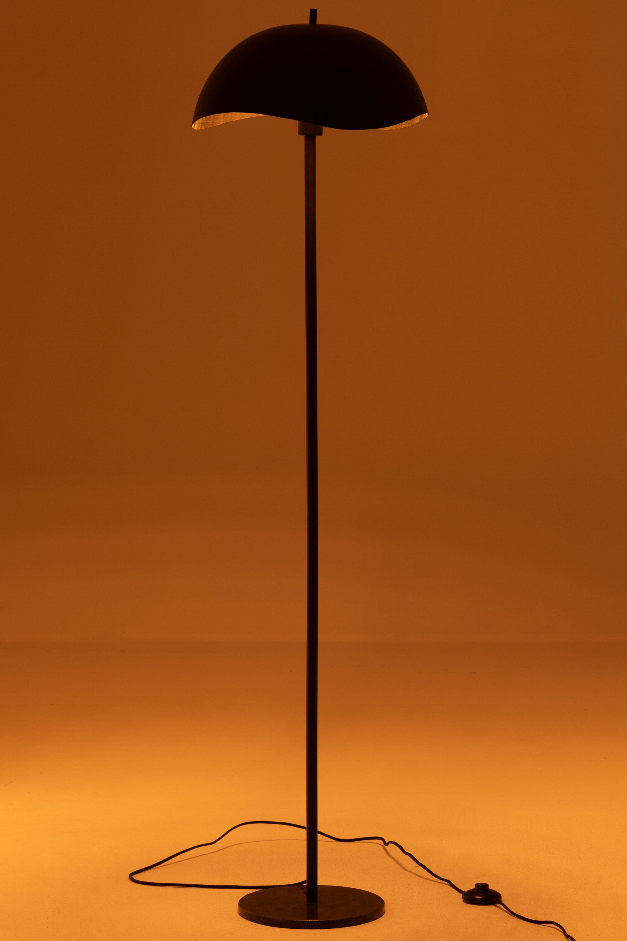 J-Line vloerlamp - metaal/marmer - zwart