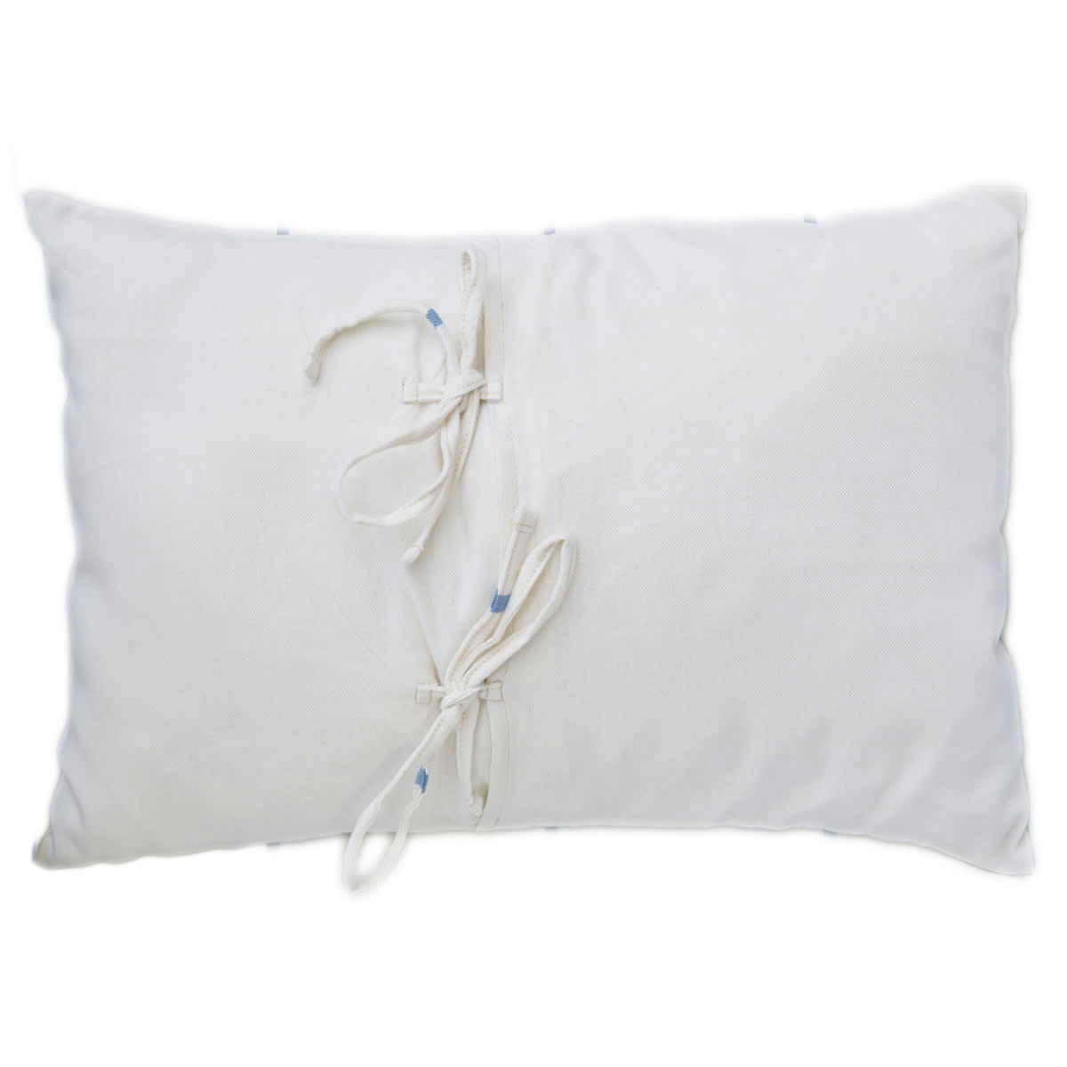 CARTHAGE - Housse de coussin coton rayures bleu fond blanc 35 x 50