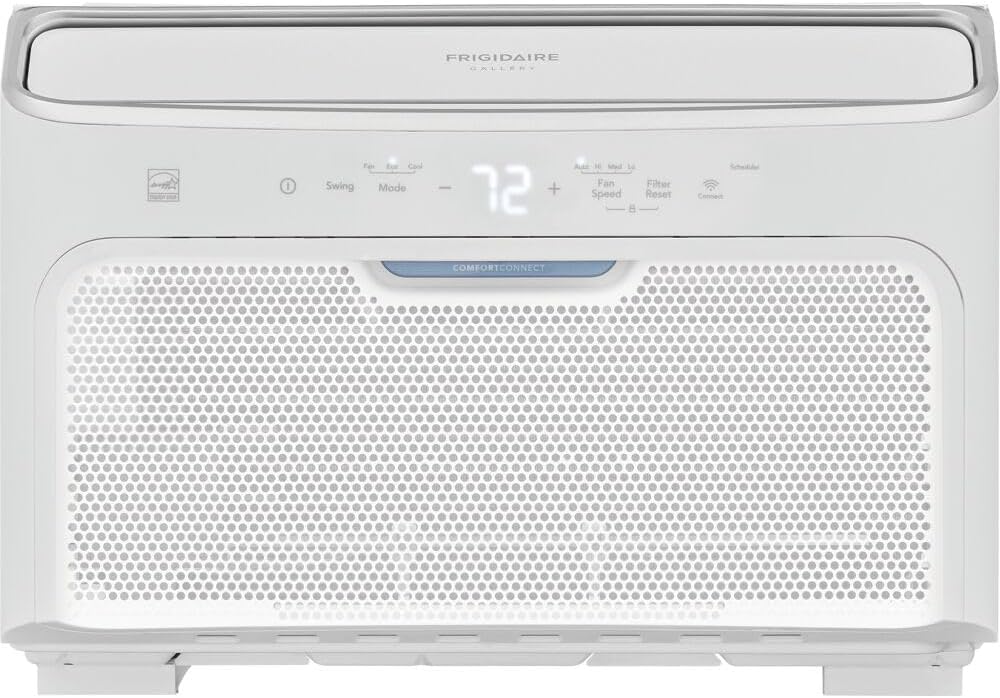 Frigidaire Gallery 10,000 BTU Smart Inverter Window Air Conditioner & Dehumidifier with Remote, 115V, Cools up to 450 Sq. Ft. for Apartment, Bedroom, Medium Rooms