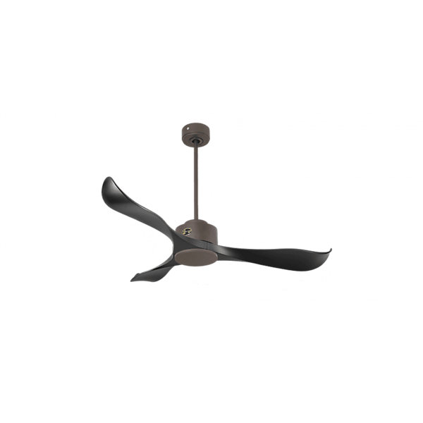 Modulo Regular Exterior - un ventilateur pour extérieur IP44, DC 132 cm Chocolat pales abs noir sans Lumière20 à 30 m²