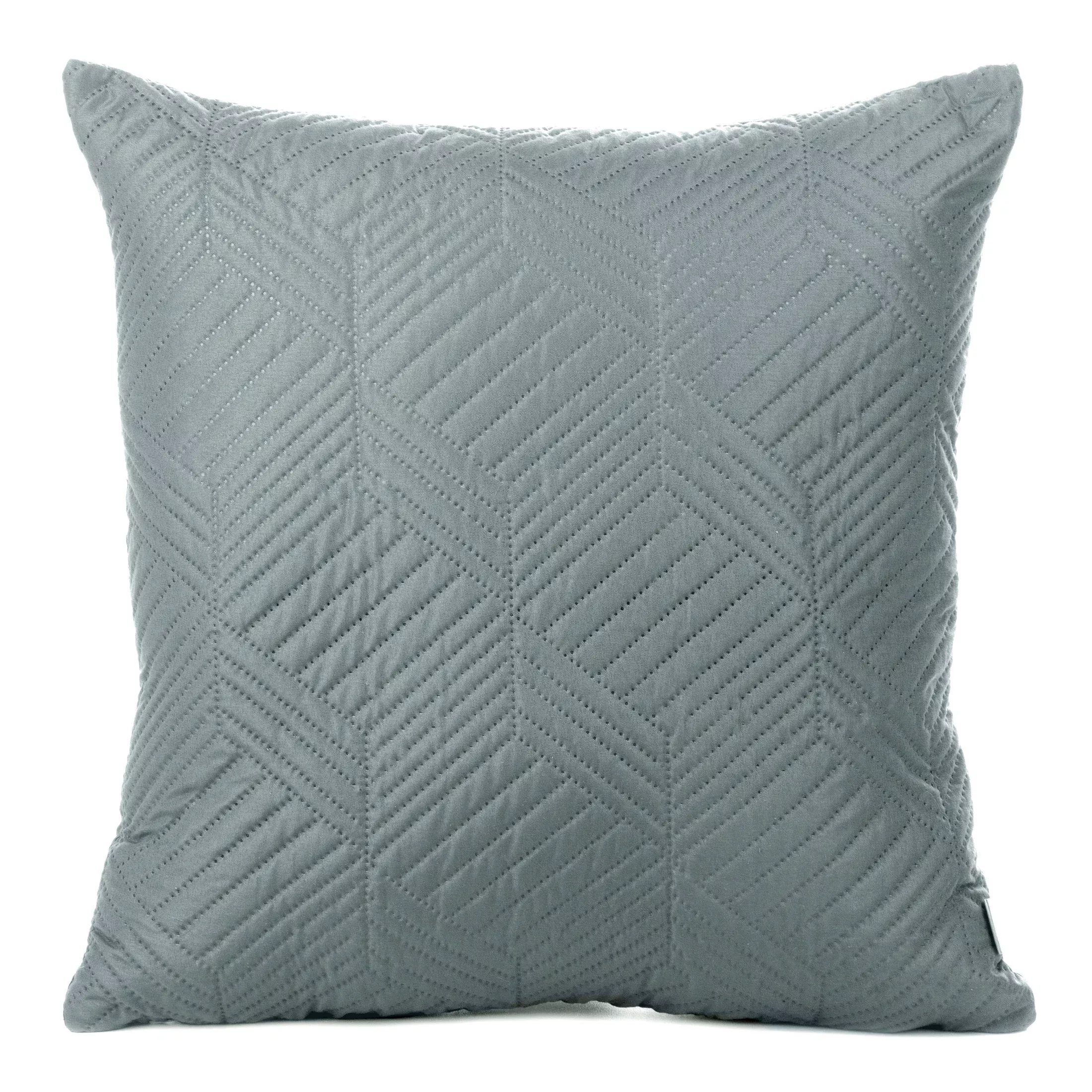 Poszewka na poduszkę 40x40 cm grafitowa z geometrycznym wzorem pikowana techniką hot press BONI DESIGN 91