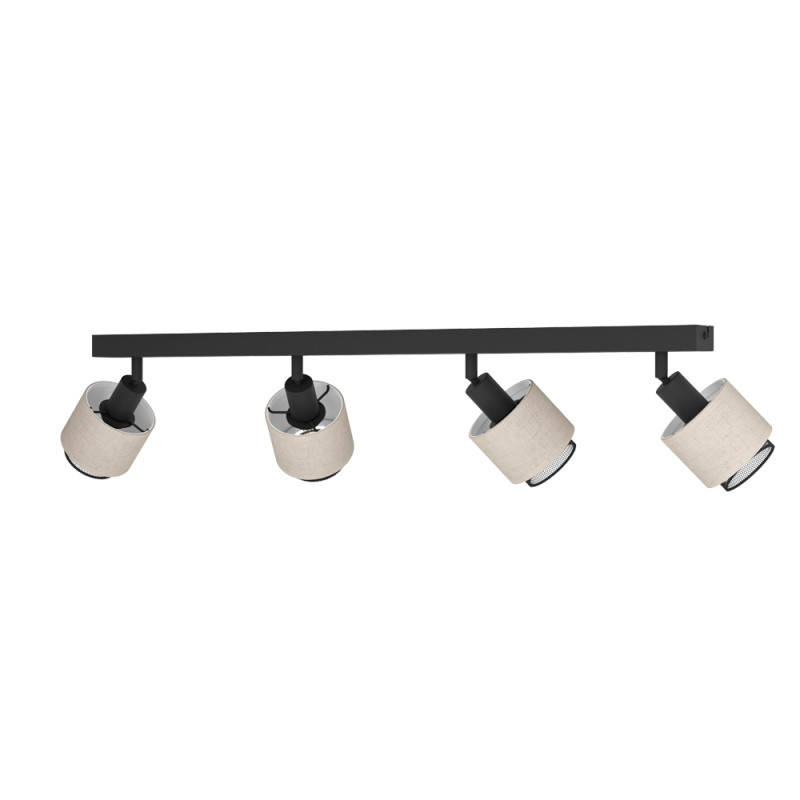 Spot Rosley noir et lin E14 4 x 40 W EGLO