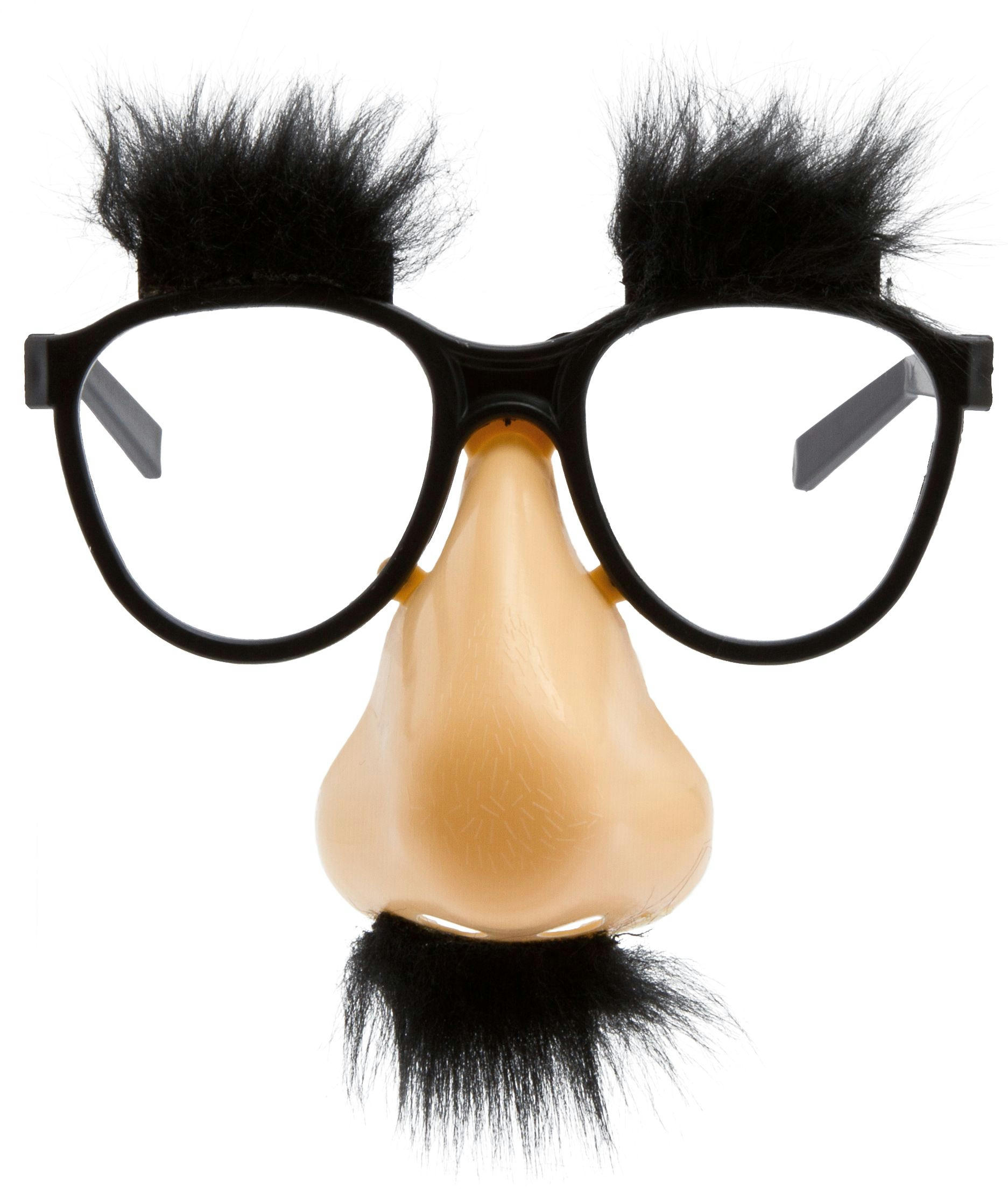 Fake Nose & Moustache Practical Joke Eyeglasses, Black/Beige, One Size, Wearable Costume Accessory for Halloween