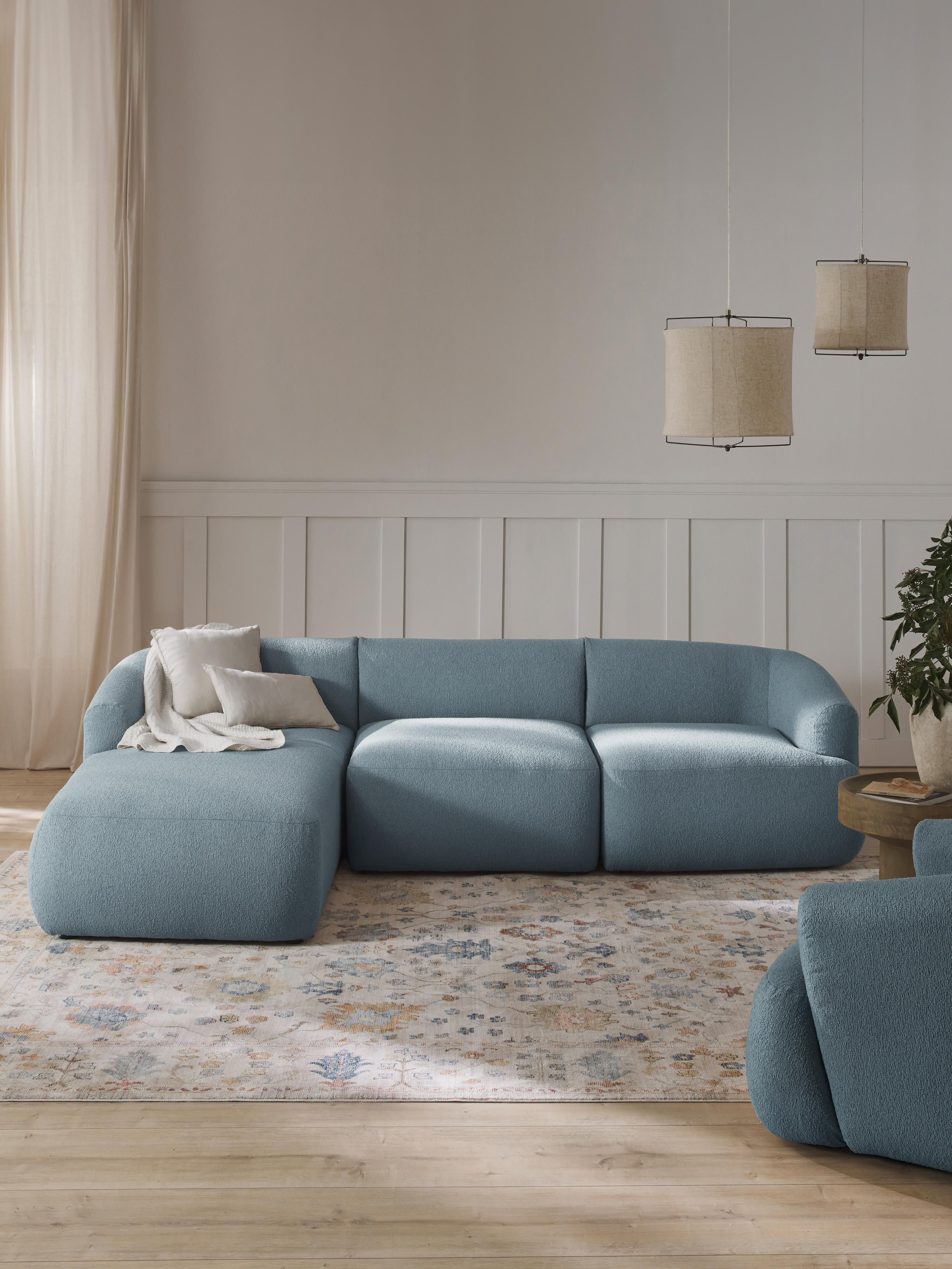 Modulares Bouclé-Ecksofa Sofia (3-Sitzer)