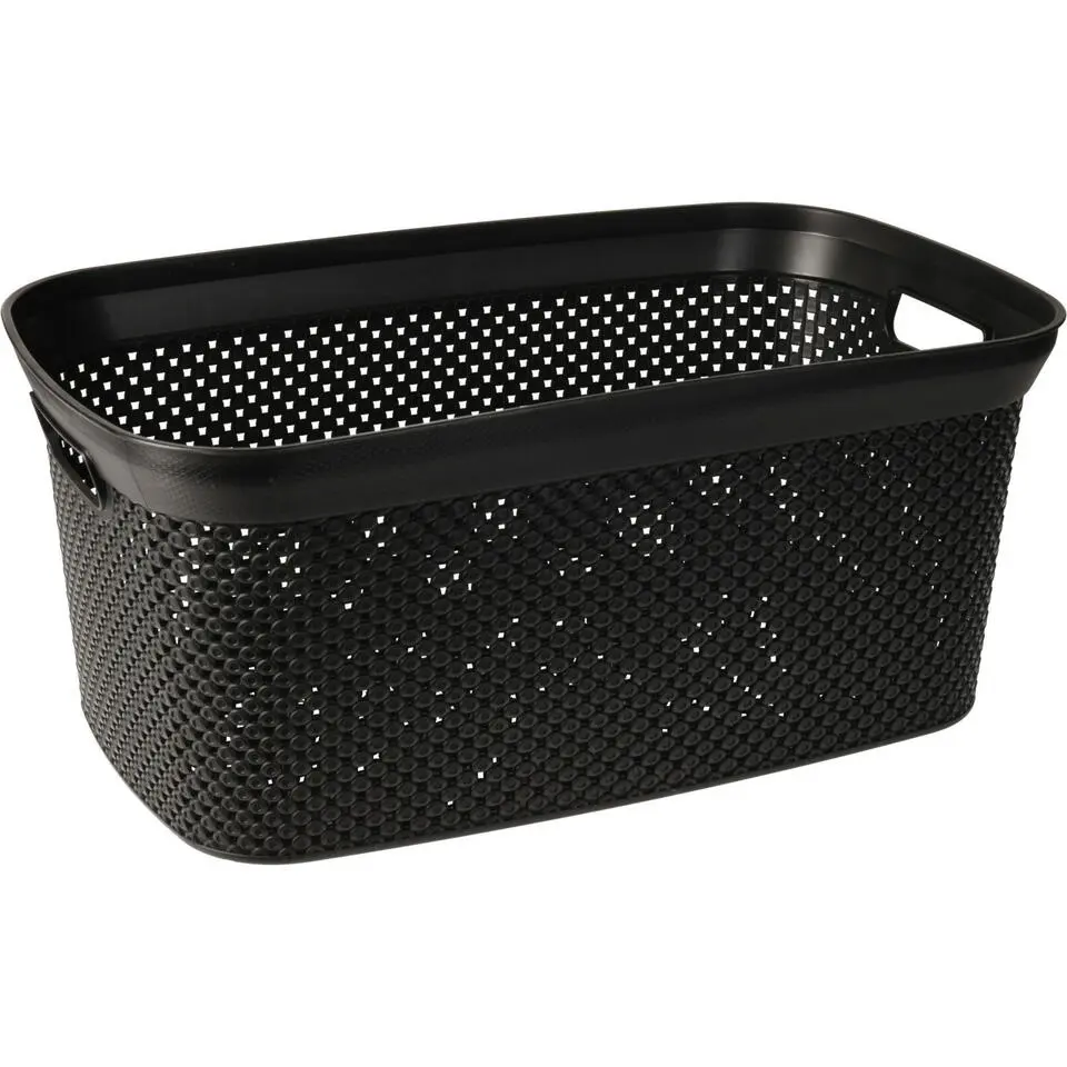 Storage Solutions wasmand - 35 liter - zwart - 54 x 34 x 23 cm