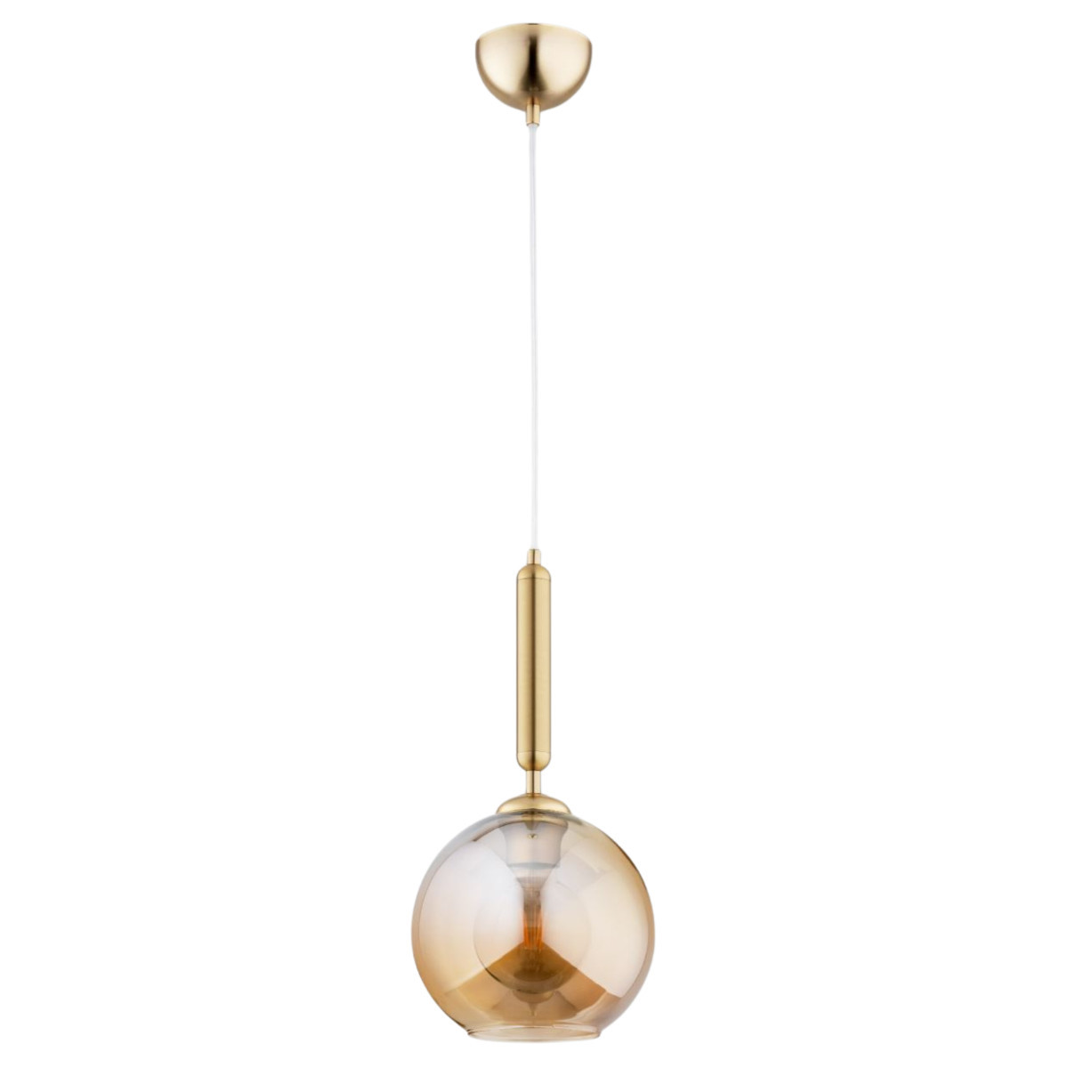Lampa wisząca złoto-bursztynowy GRALL 1xE27x15W wym: 95x20x20 cm Alfa