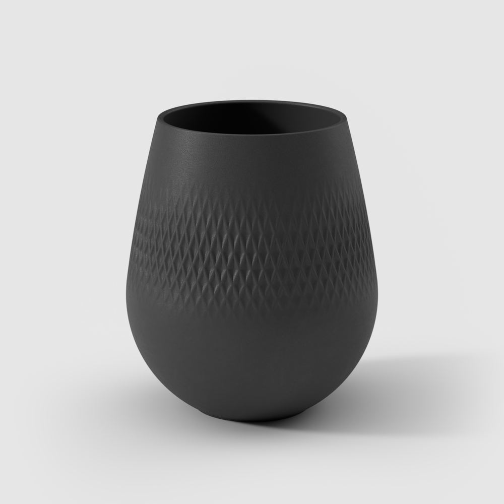 Manufacture Vase - Black, 4.9'' x 5.8'', Premium Porcelain