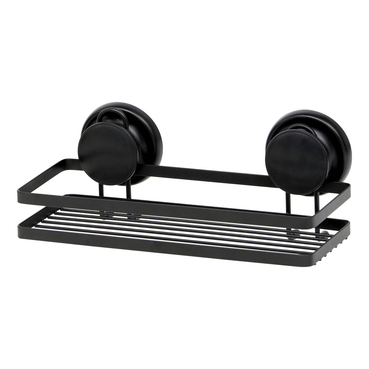 Półka Łazienkowa z Przyssawkami Ortix Metal Czarna 25x12 cm