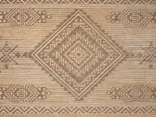 Takha Brown and Beige Tribal Flatweave Indoor Outdoor Rug