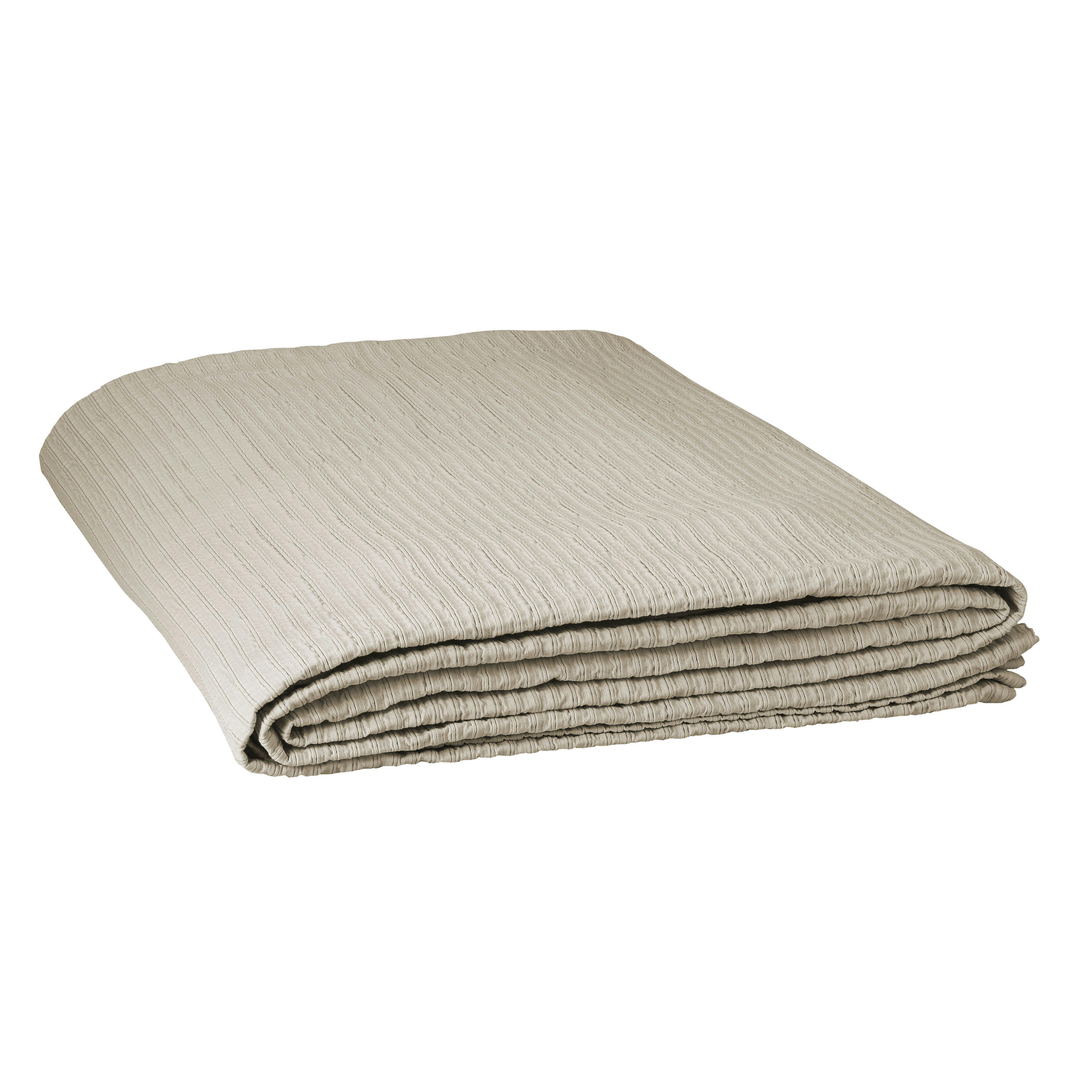 SIMPLEMENT PLISSÉ - Couvre-lit en coton 110x240cm Lin Naturel