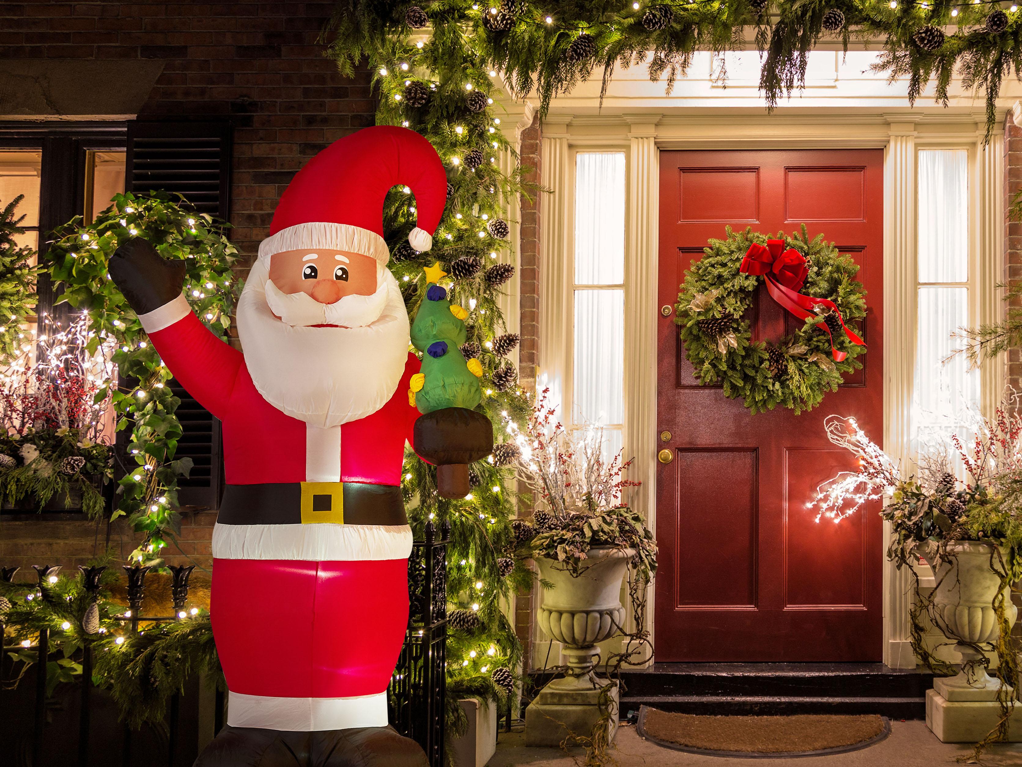 Inflatable Outdoor Decoration LED IVALO Santa Claus 225 cm Red