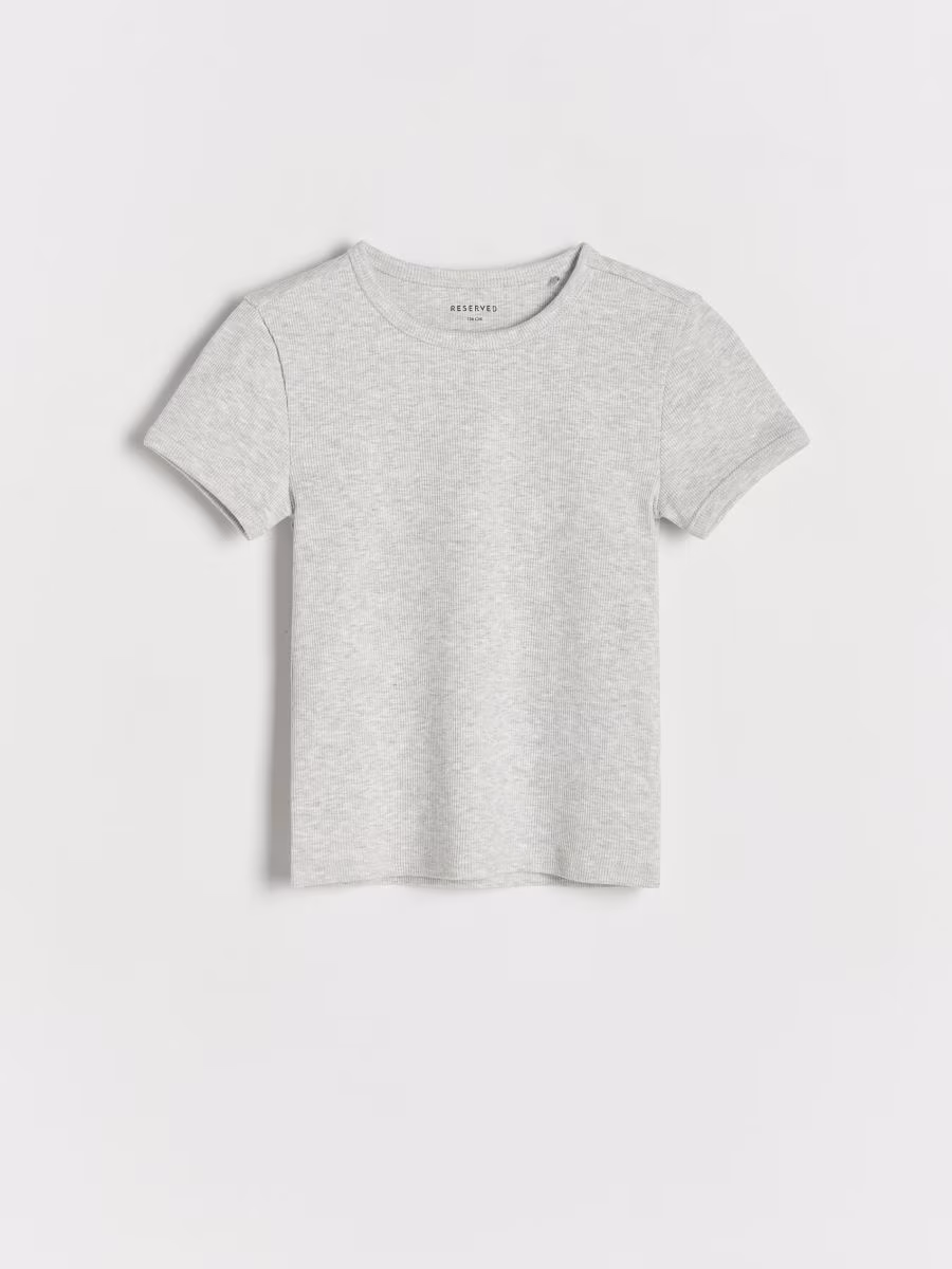 Ribbed Cotton T-Shirt