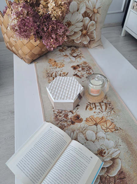 Bieżnik Na Stół 40X100 Cm Dekoracyjny Ozdobny Kwiaty