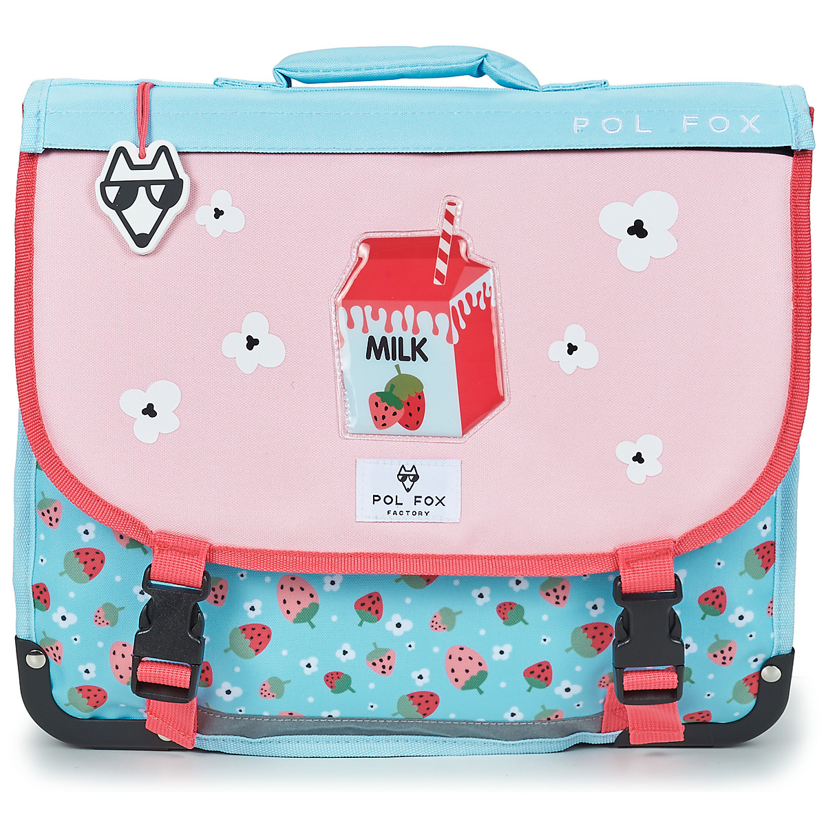 Pol Fox - CARTABLE STRAWBERRY 38 CM - Pink / Blue