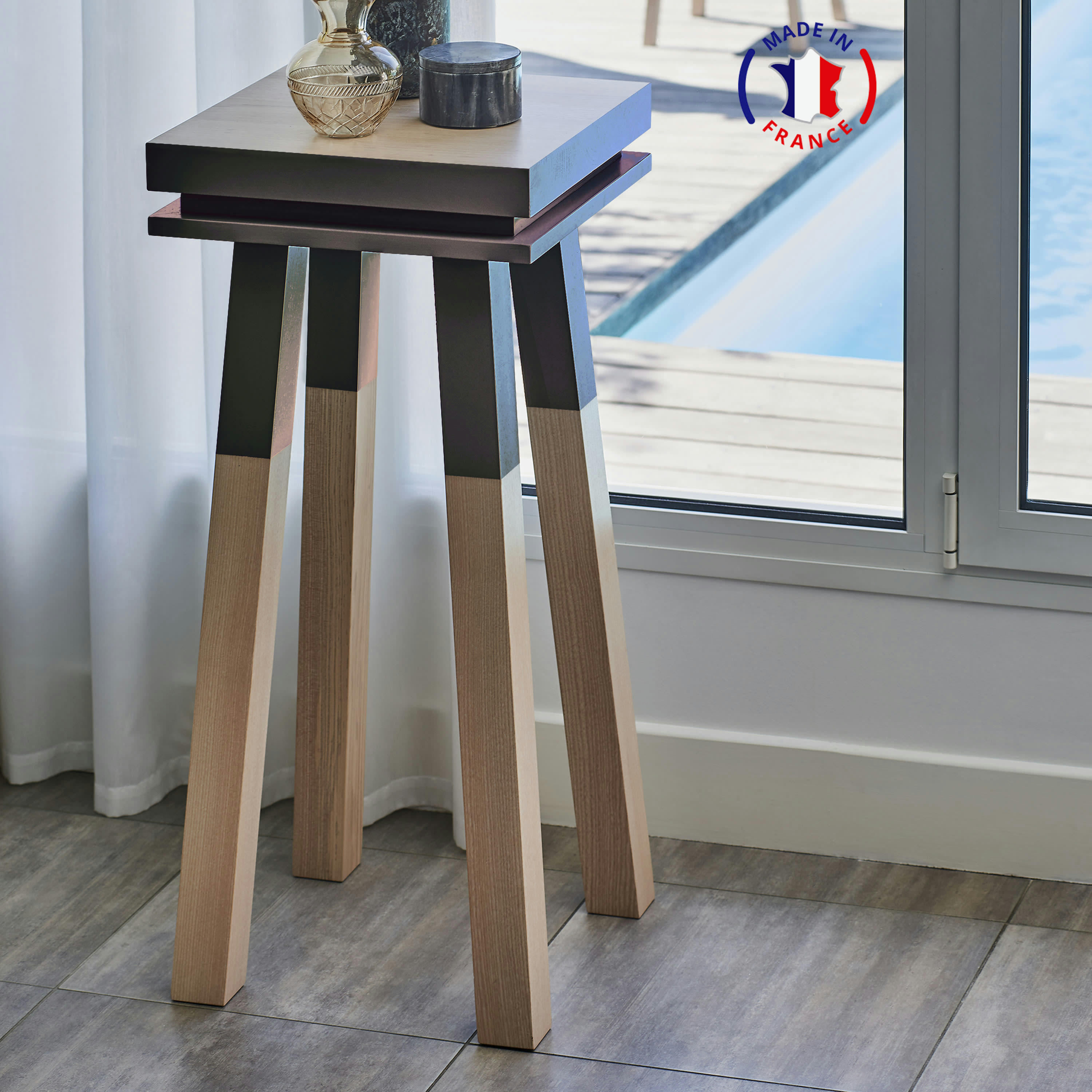 EGEE - Stèle Guéridon plateau 40 cm, 100%  frêne massif