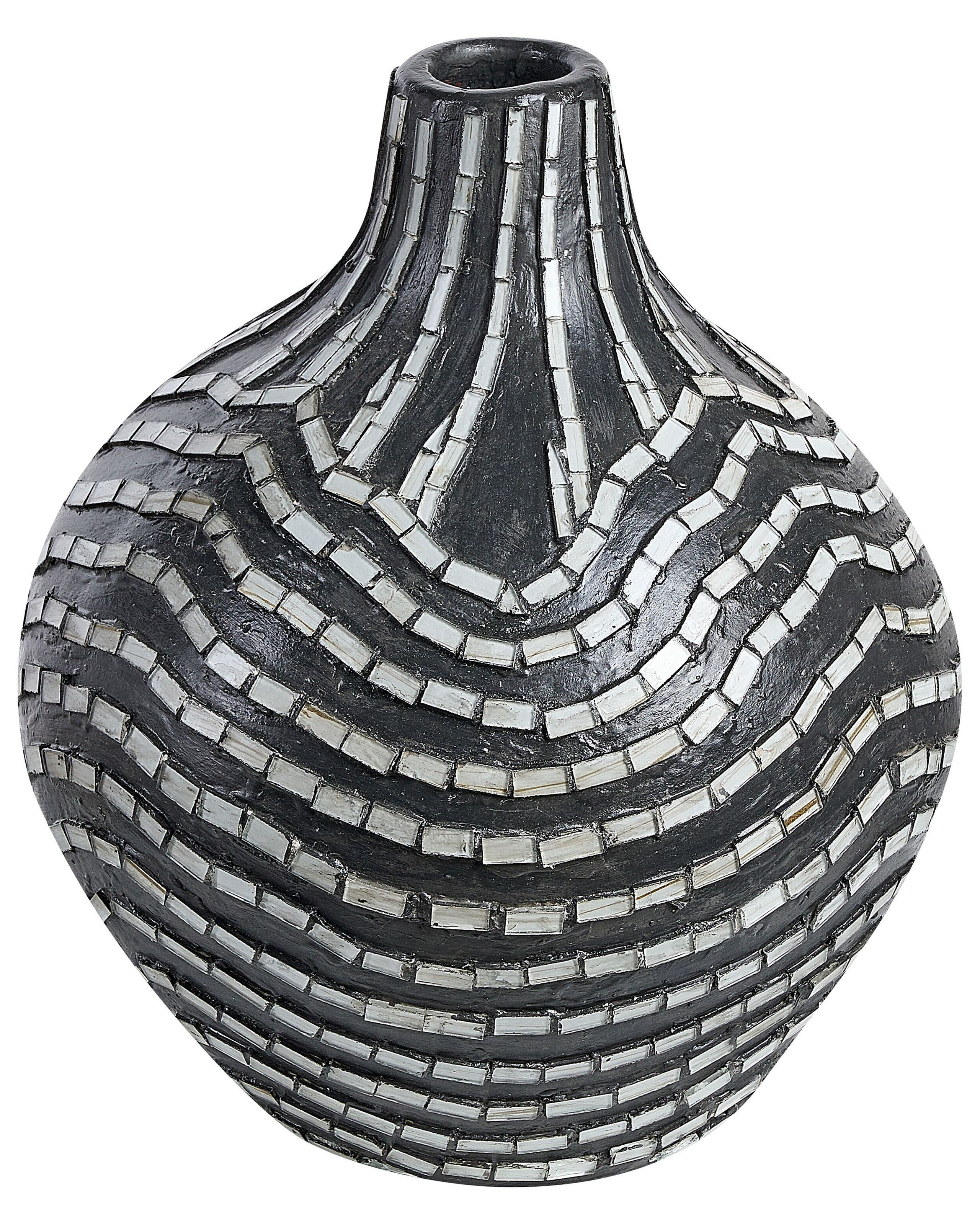 Wazon dekoracyjny 35 cm terakota czarno-biały