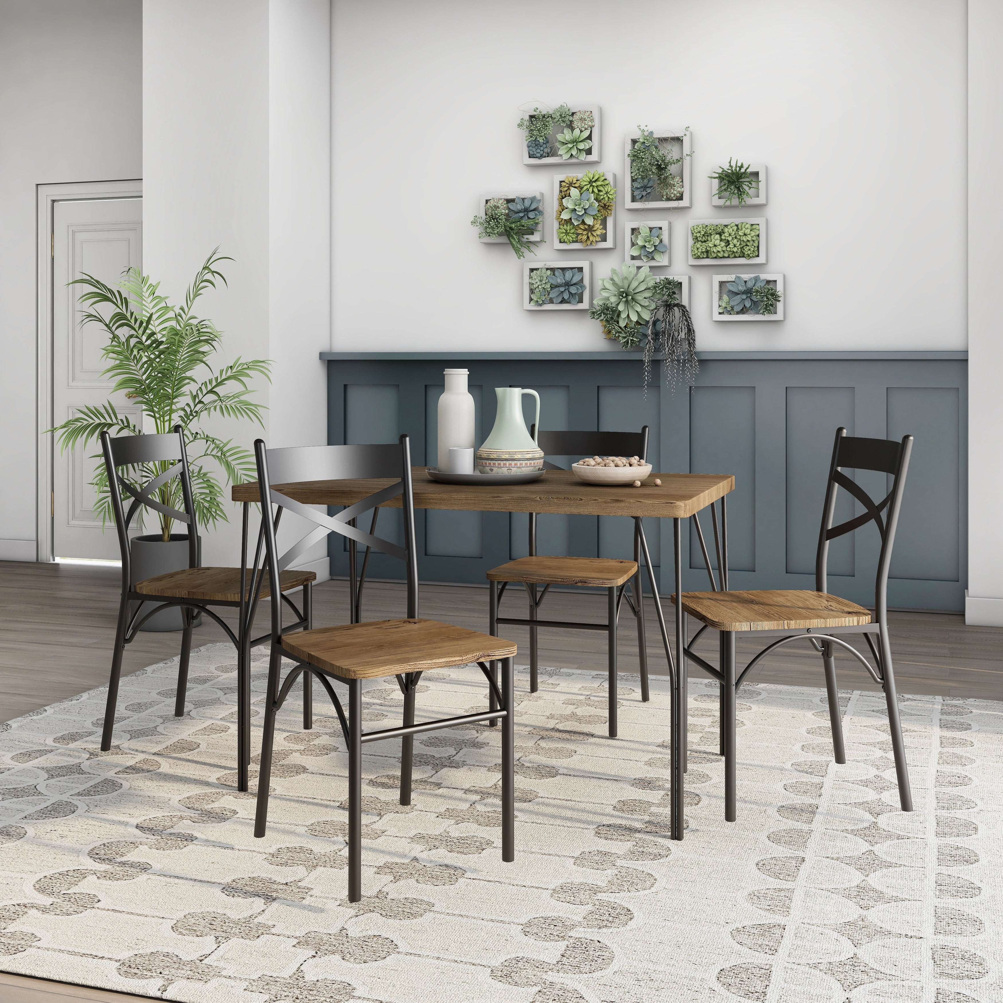 Zath Industrial Metal 5-Piece Dining Set by Furniture of America