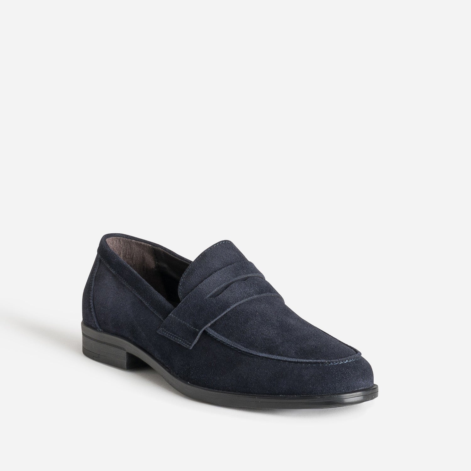 Mocassin marine cuir velours
