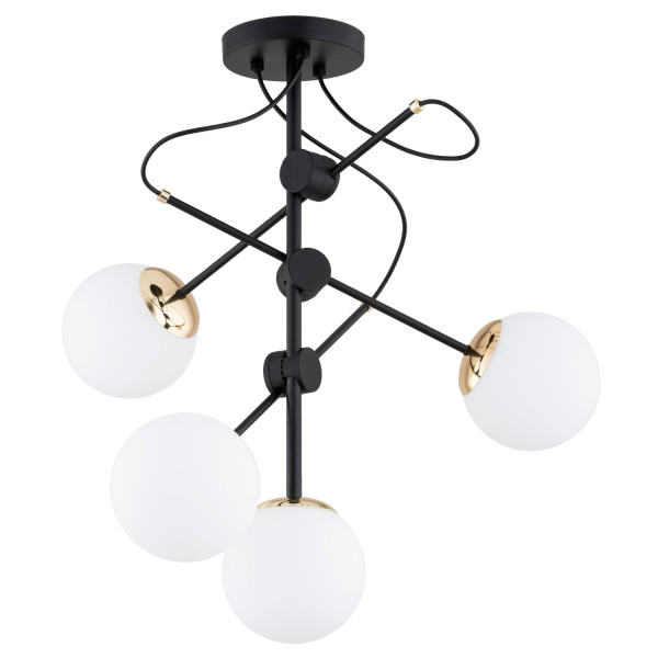 Lampa wisząca czarno-biała-złota OLIMP 4xE14x10W wym: 65x60x60 cm Alfa