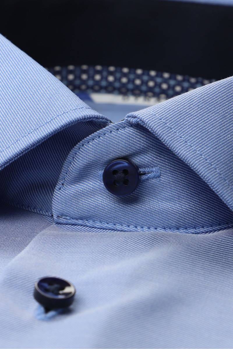 ETERNA Comfort Fit Hemd blau, Einfarbig (extra kurzer Arm)
