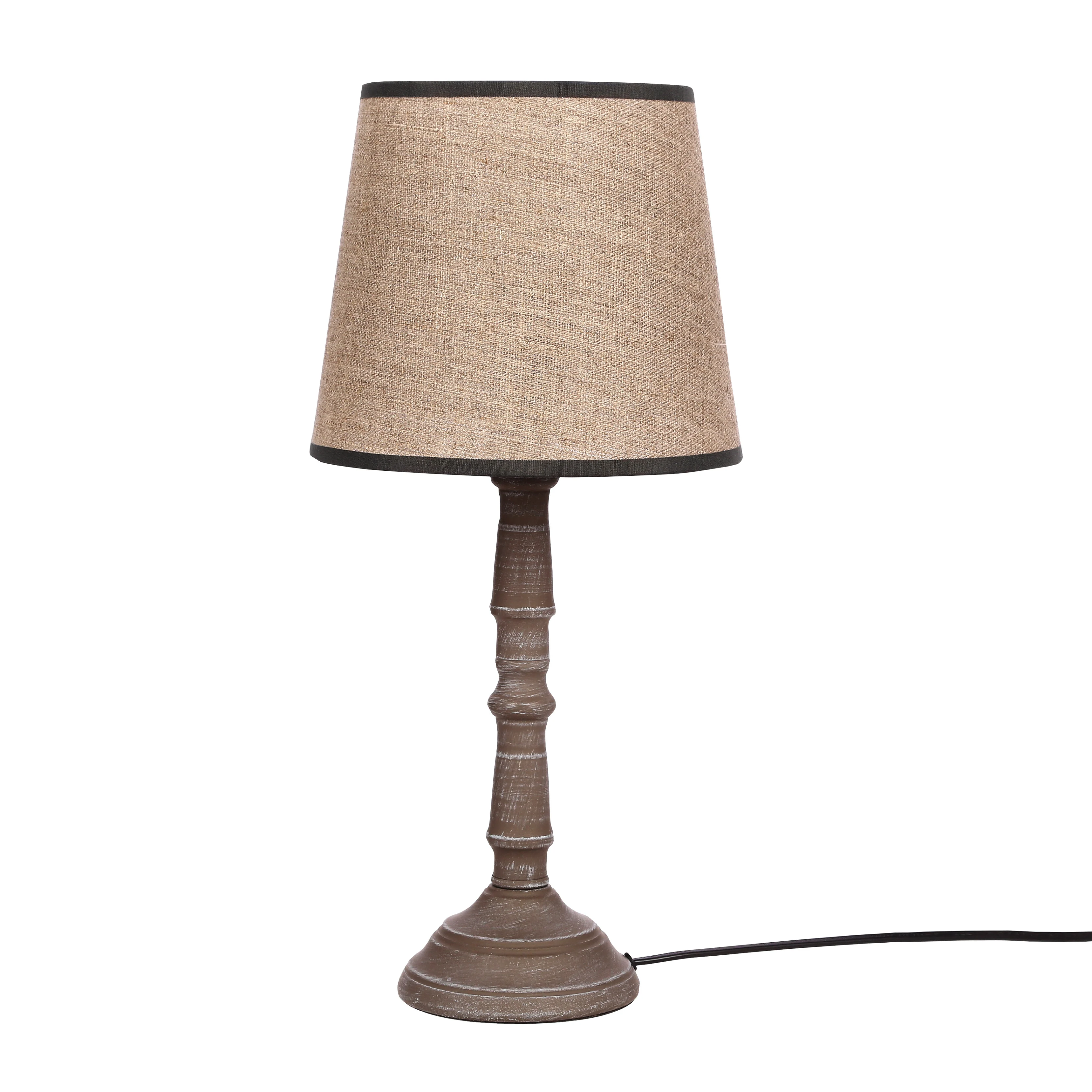 Lampa sto?owa CARDINALE h-43 cm ciemny szary 1x40 e27 aba?ur ciemny lniany