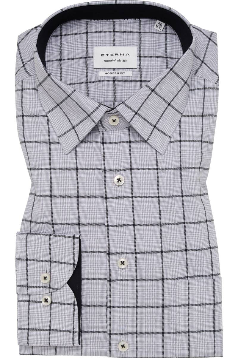ETERNA Modern Fit Hemd grau, Kariert