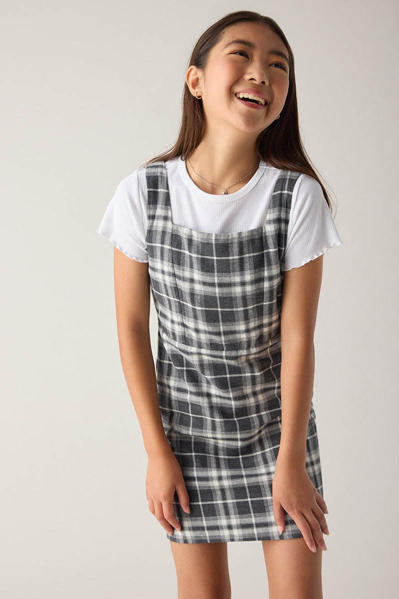 Hello Franki Plaid Shift Dress for girls